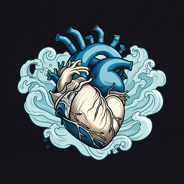 Ocean Anatomical Heart by UnrealArtDude